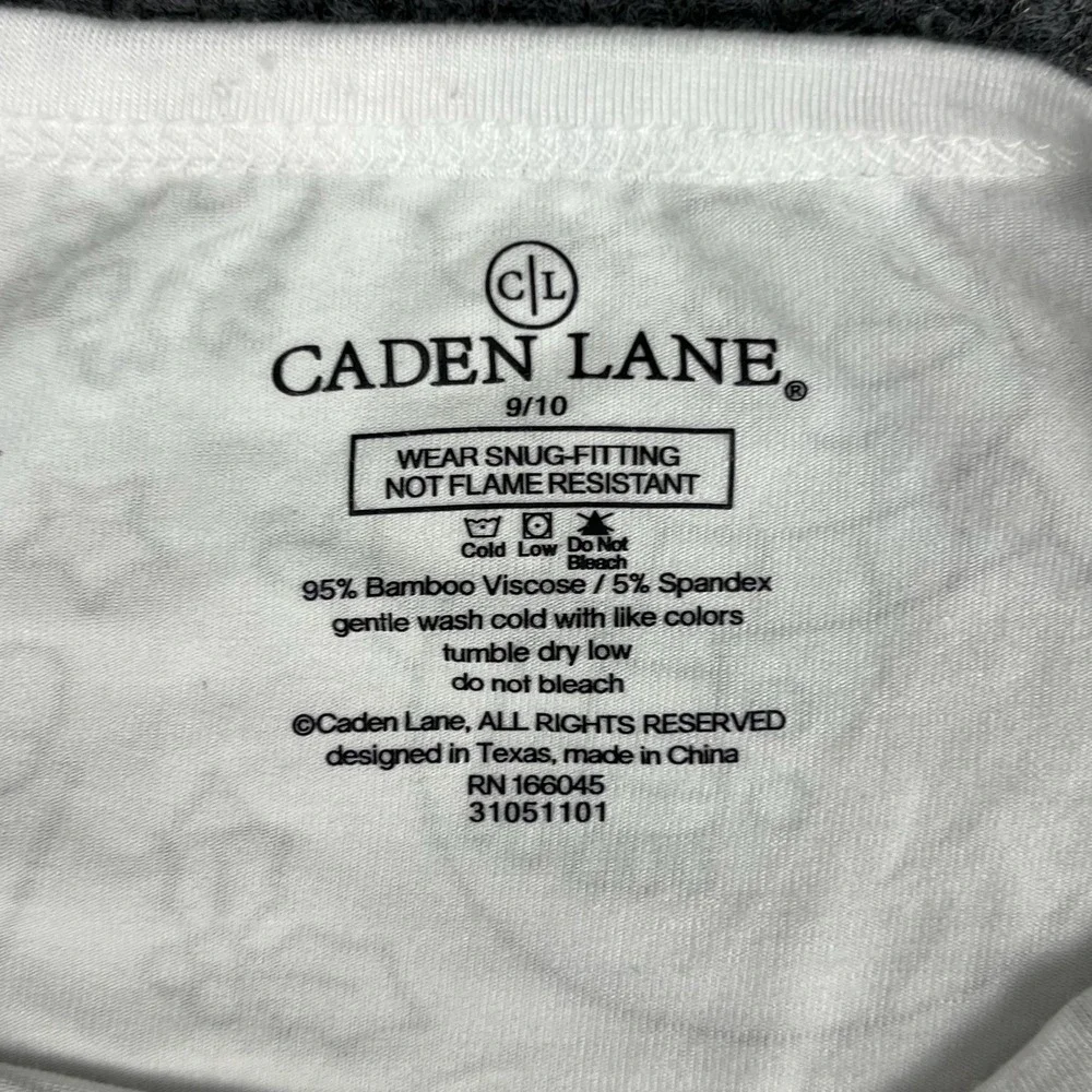 Caden Lane Pajama SET Kids 9/10 Coloring Christmas Bamboo Holiday PJs NEW